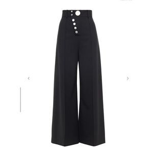 ALEXANDER WANG Button-embellished crepe wide-leg black pants size 2